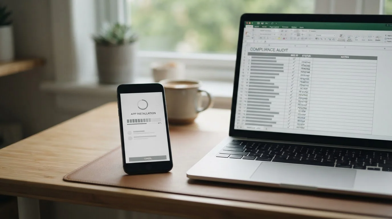 Smartphone mostrando pantalla de descarga de aplicaciones de apuestas en España
