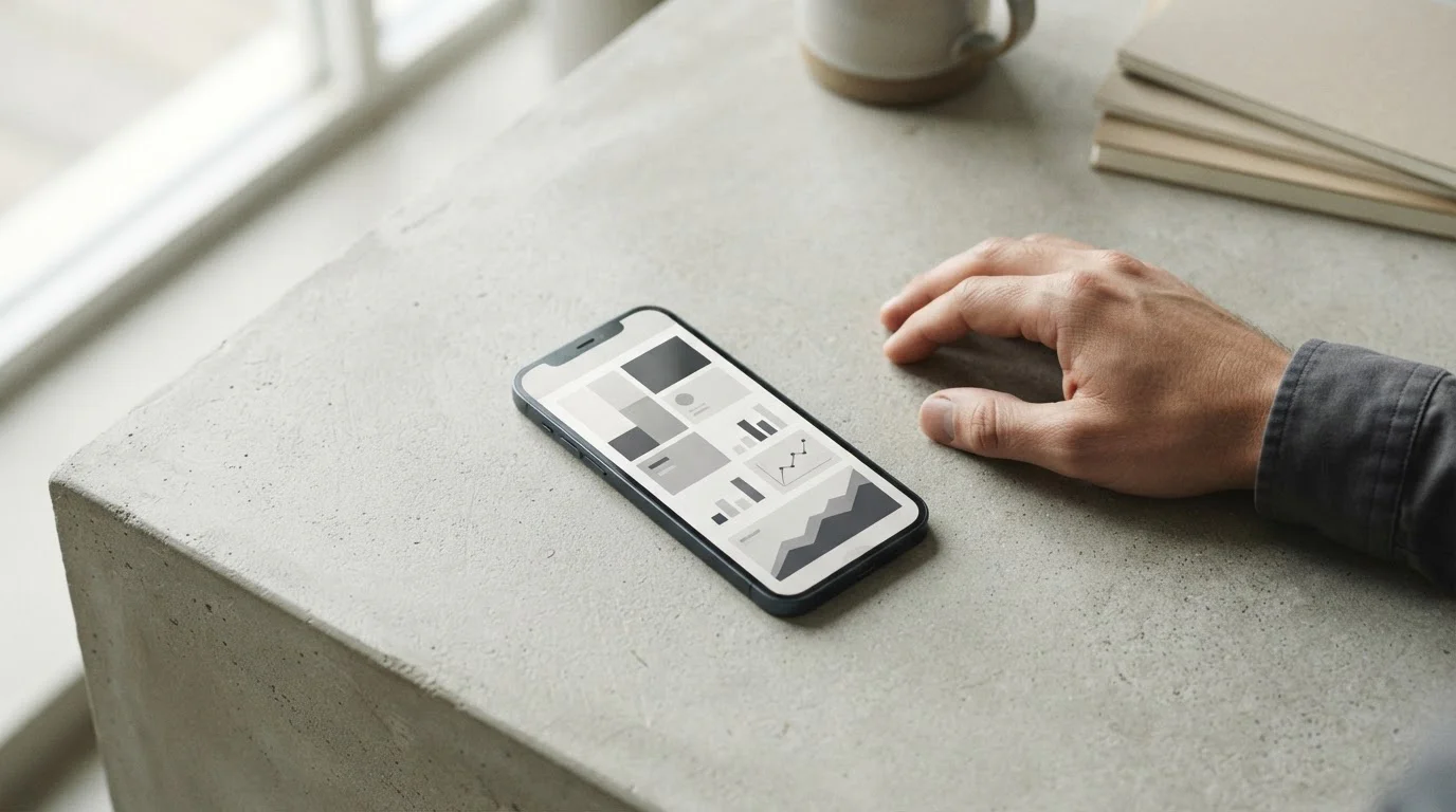 Persona usando smartphone para apuestas móviles en entorno cotidiano