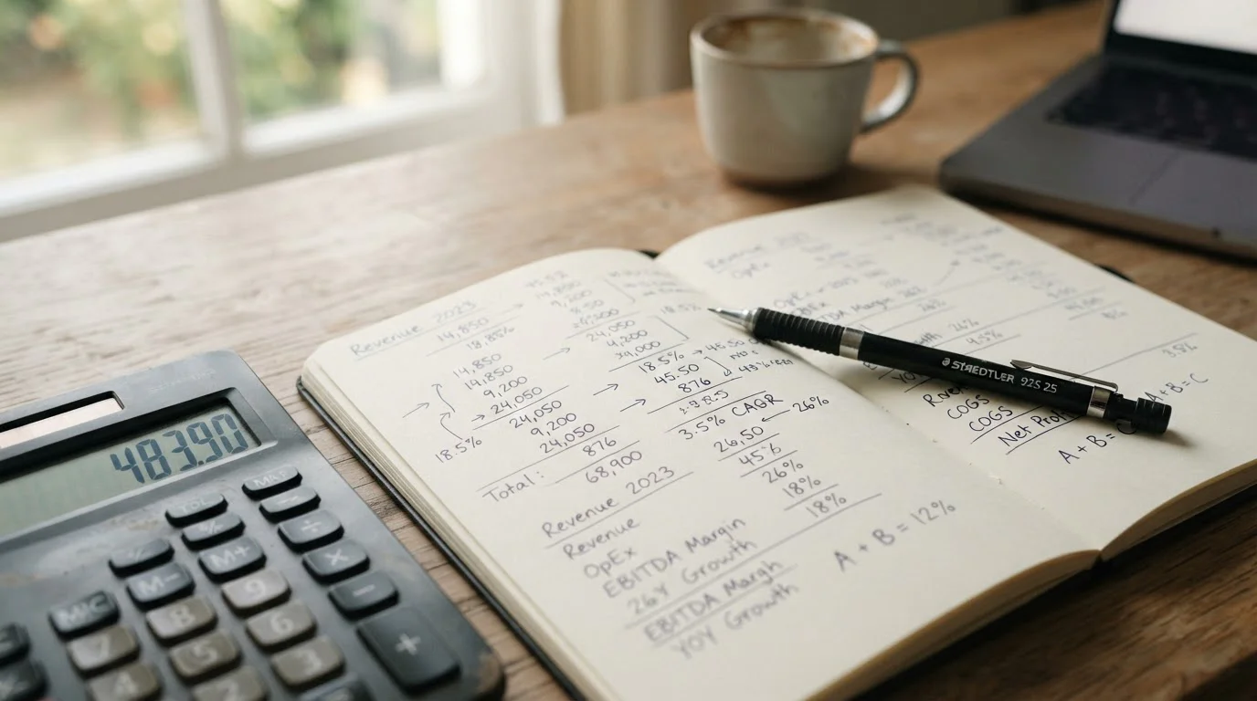 Calculadora y papel con cálculos sobre requisitos de rollover en bonos de apuestas