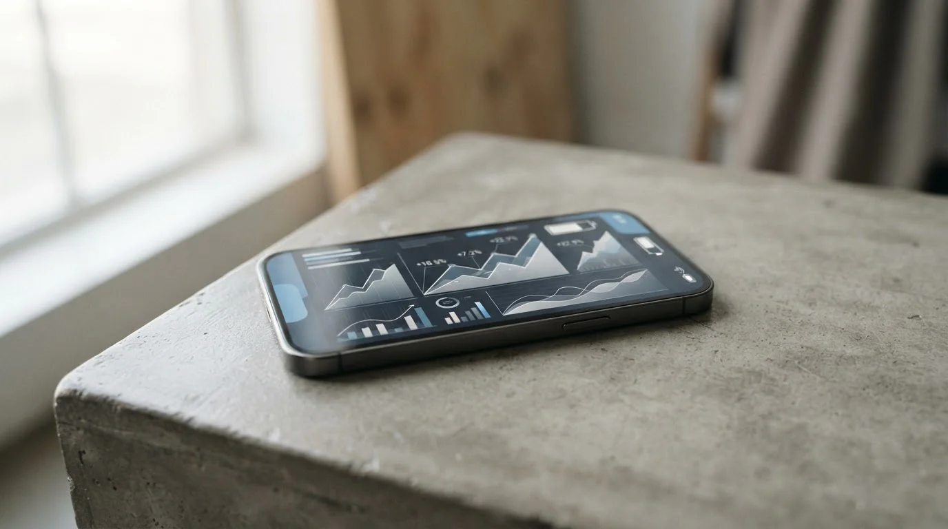 Smartphone mostrando consumo de datos durante transmisión en directo
